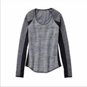 Athleta Running Wild Mix Crew Neck Long Sleeve Top
